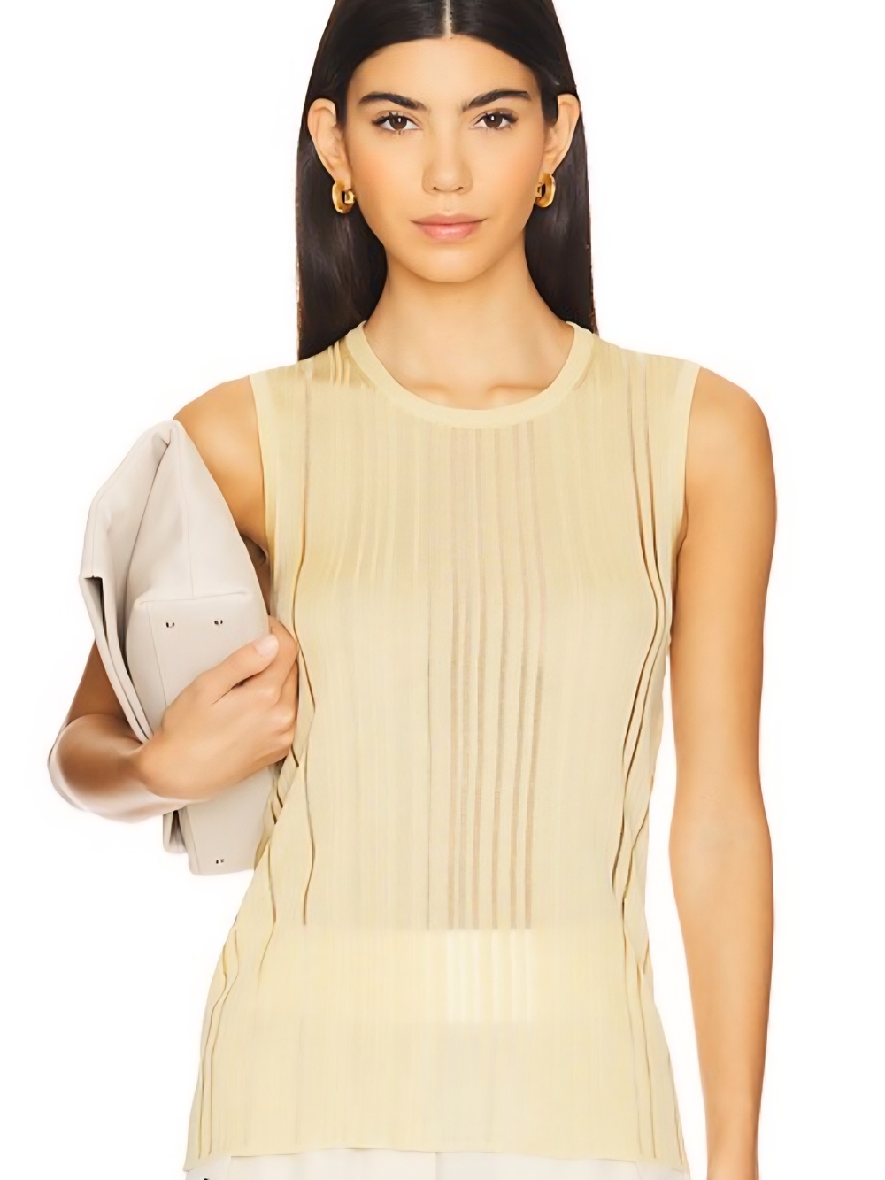 Helmut Lang Open Back Top, Butter, Large, NWT - $295 Retail